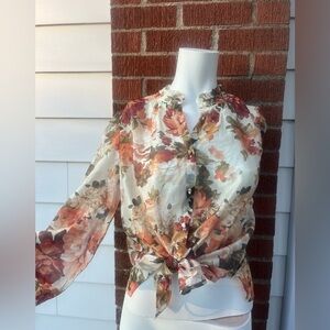 Bailey 44 Floral Sheer Blouse - Multicolor